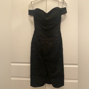 Black off the shoulder dress from Nicholas